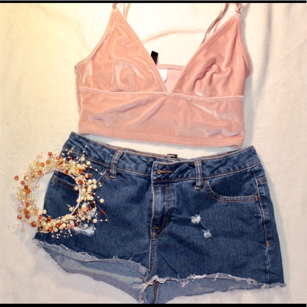 Velvet crop top/bralette